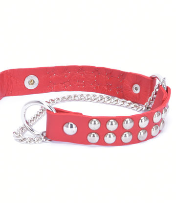 Sanctum Shoes Stiefelgürtel aus Leder, 2 cm breit, einfache Kette, rotes Nappaleder