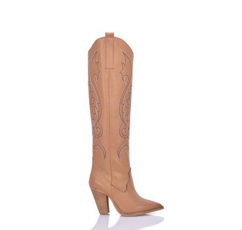 Sanctum Shoes CARDINALE HIGH HEEL BRAUN LEDER COWBOY STIEFEL