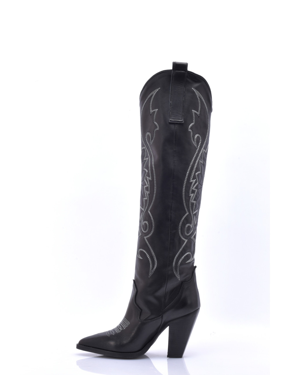 Sanctum Shoes Cardinale leren hoge hakken cowboy laarzen
