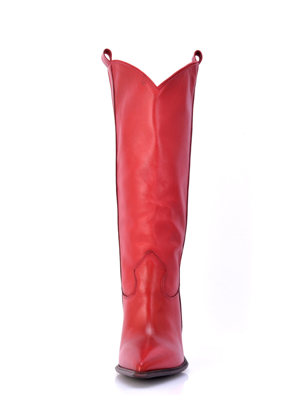 Sanctum Shoes Red leather Racuel high heel cowboy boots