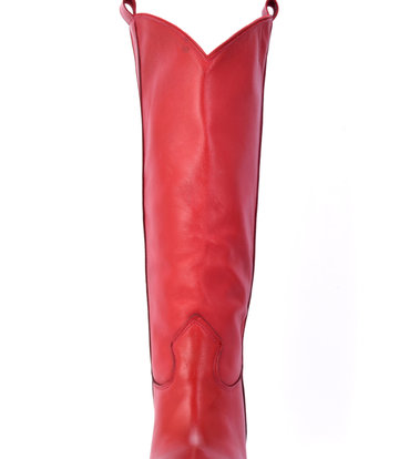 Sanctum Shoes Racquel rode leren hoge hakken cowboy laarzen