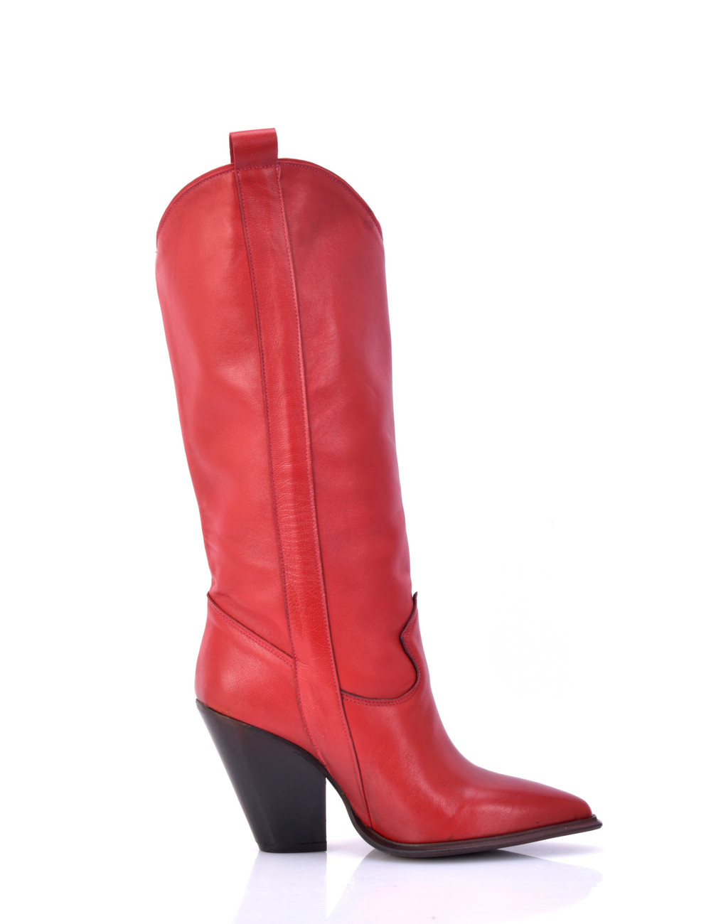 Sanctum Shoes Red leather Racuel high heel cowboy boots