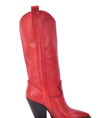 Sanctum Shoes Red leather Racuel high heel cowboy boots