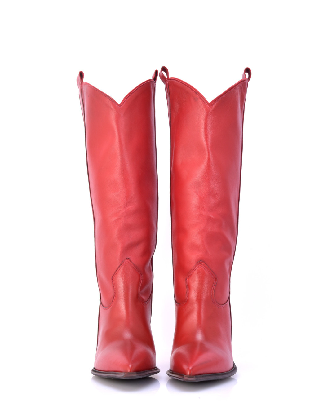 Sanctum Shoes Red leather Racuel high heel cowboy boots