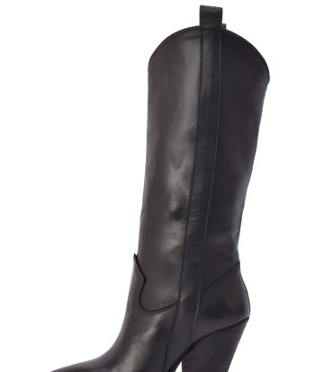 Sanctum Schwarze Raquel-Cowboystiefel aus Leder mit hohem Absatz