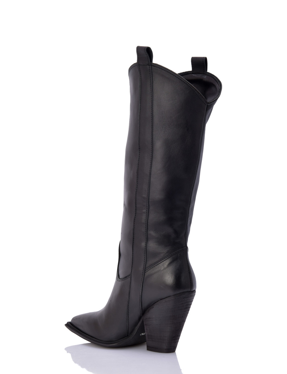 Sanctum Shoes Schwarze Raquel-Cowboystiefel aus Leder mit hohem Absatz