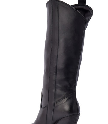 Sanctum Shoes Schwarze Raquel-Cowboystiefel aus Leder mit hohem Absatz