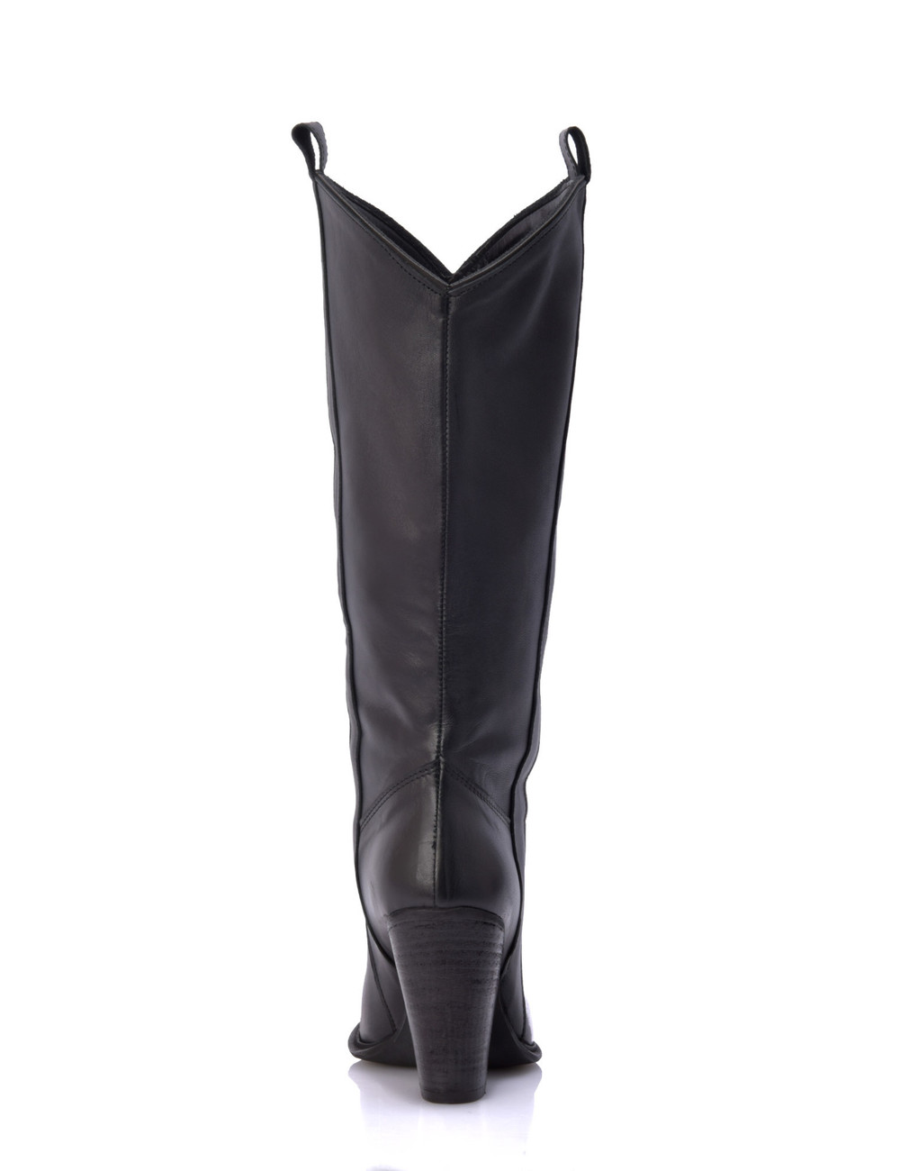 Sanctum Shoes Zwart leren Raquel cowboylaarzen met hoge hak