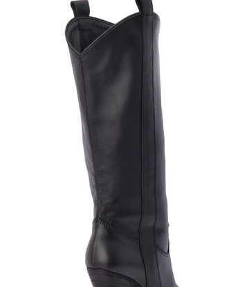 Sanctum Shoes Schwarze Raquel-Cowboystiefel aus Leder mit hohem Absatz