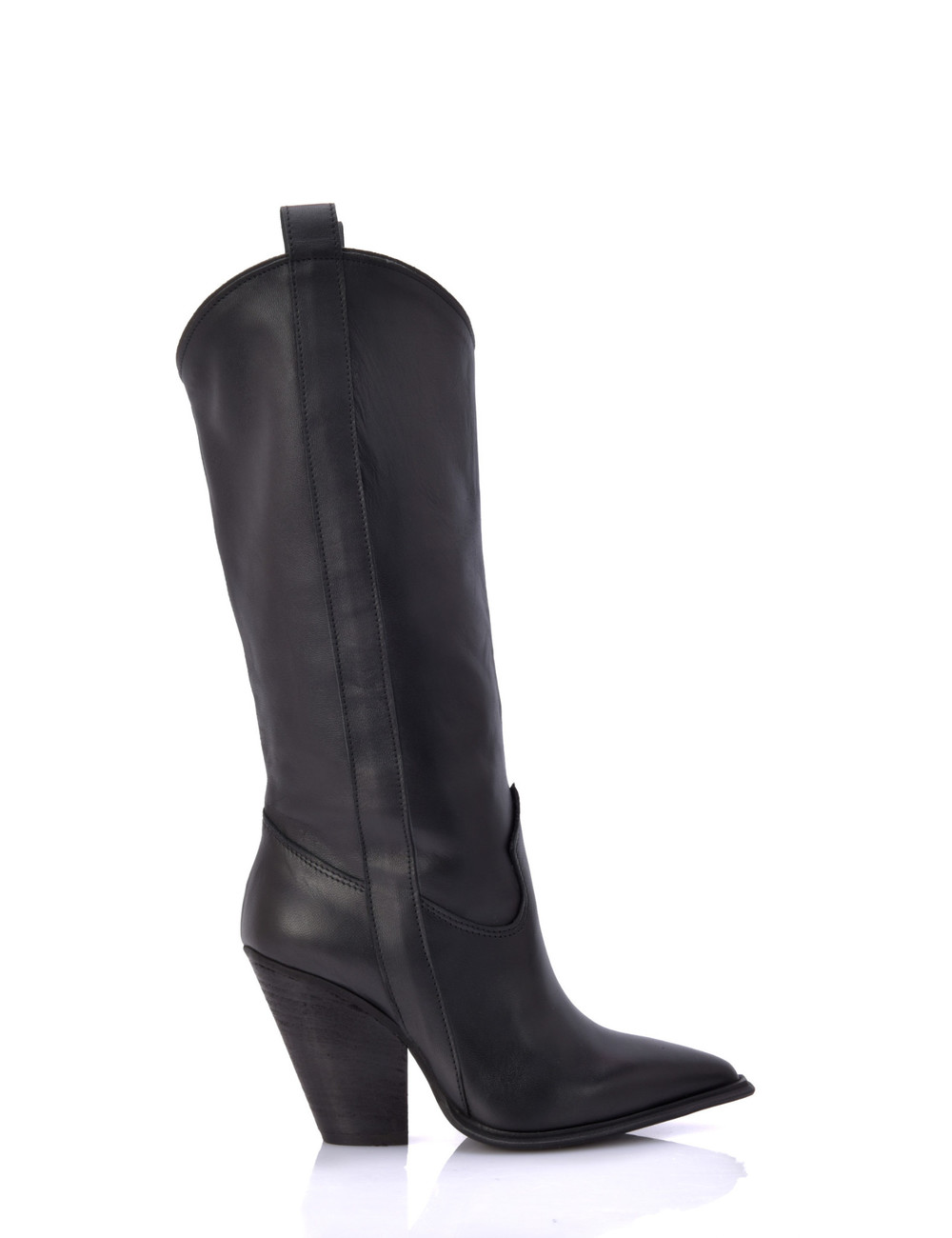 Sanctum Shoes Zwart leren Raquel cowboylaarzen met hoge hak