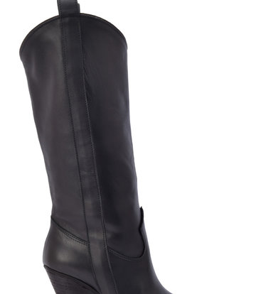 Sanctum Schwarze Raquel-Cowboystiefel aus Leder mit hohem Absatz