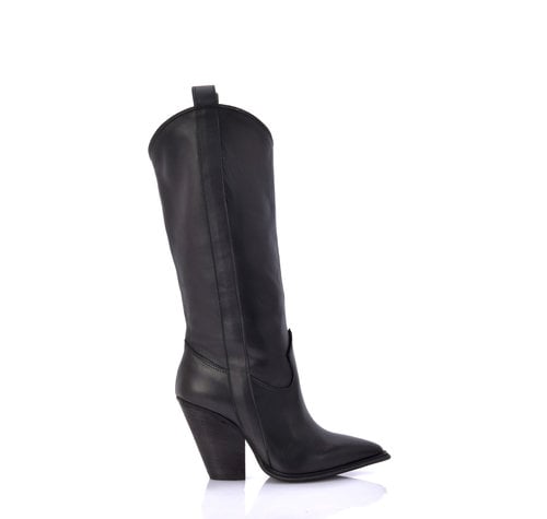 Sanctum Shoes RAQUEL BLACK HIGH HEEL COWBOY LEATHER BOOTS
