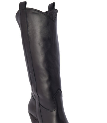 Sanctum Shoes Black leather Raquel high heel cowboy boots