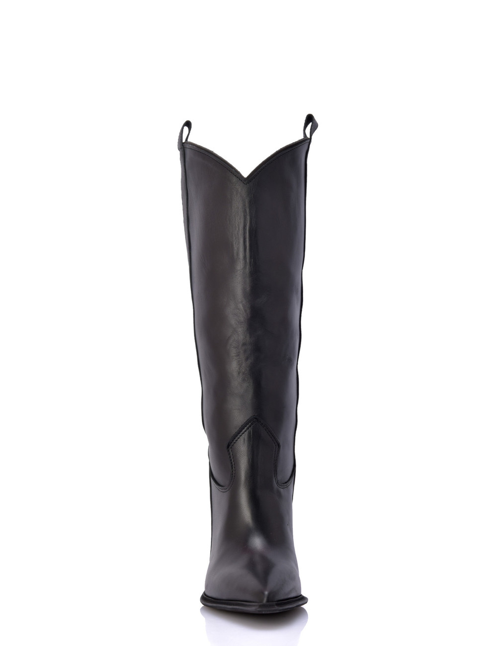 Sanctum Shoes Schwarze Raquel-Cowboystiefel aus Leder mit hohem Absatz