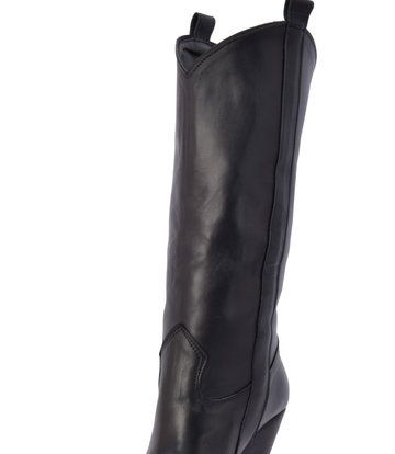 Sanctum Shoes Schwarze Raquel-Cowboystiefel aus Leder mit hohem Absatz