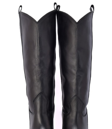 Sanctum Shoes Schwarze Raquel-Cowboystiefel aus Leder mit hohem Absatz