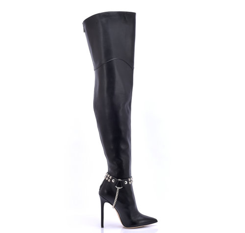 Sanctum Shoes VESPER OBERSCHENKELSTIEFEL SCHWARZ NAPPA