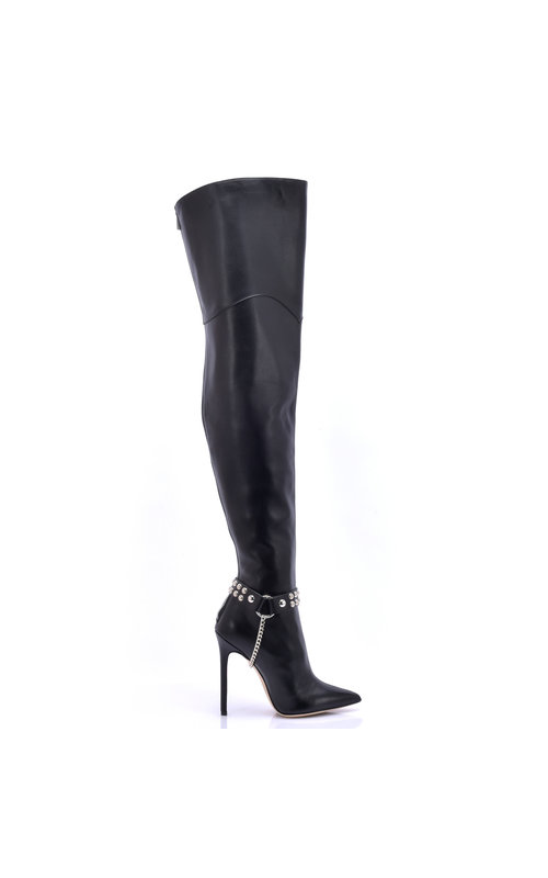 Sanctum High Italian THIGH boots VESPER with full back zipper in genuine  leather