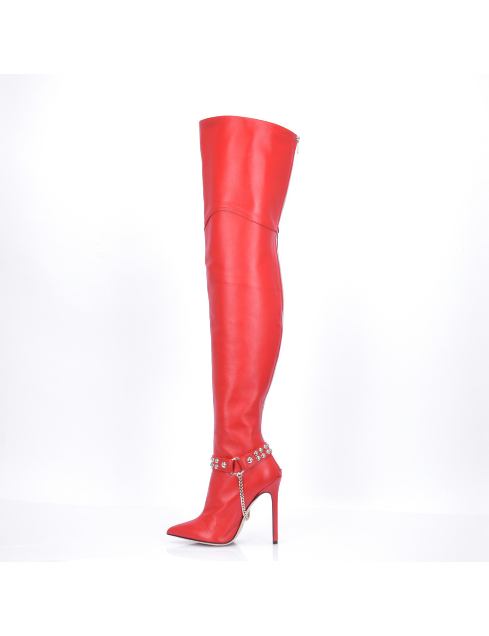 Sanctum Shoes Hoge Italiaanse DIJlaarzen VESPER met achter rits in echt leer