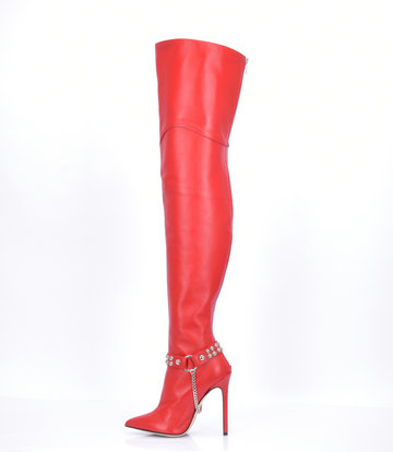 Sanctum Shoes High Italian THIGH boots VESPER with full back zipper in genuine leather