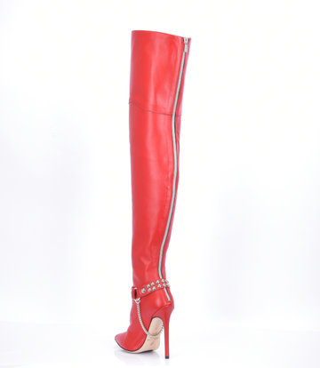 Sanctum Shoes High Italian THIGH boots VESPER with full back zipper in genuine leather