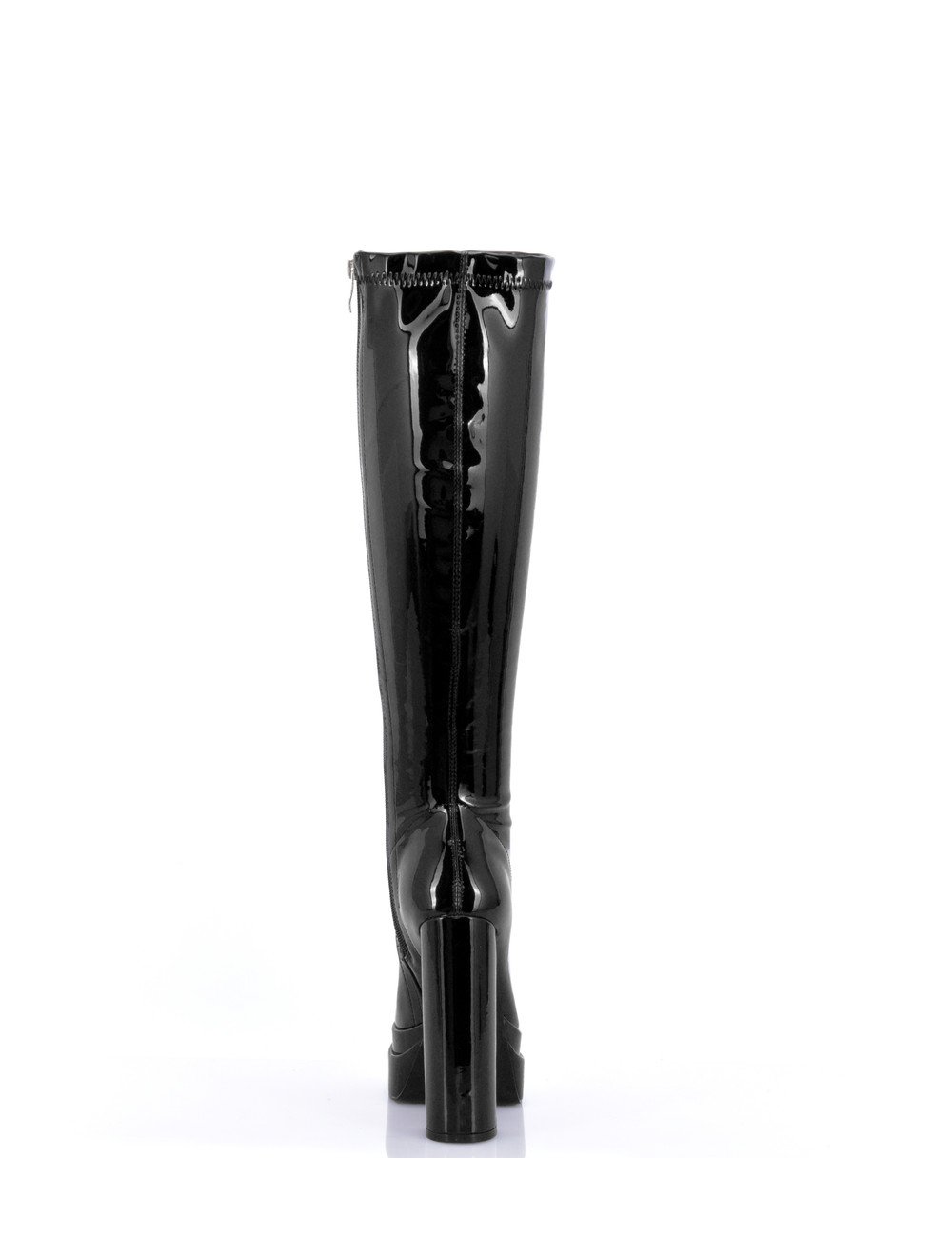 Stephan Vegan Caruso platform knee boots - black shiny