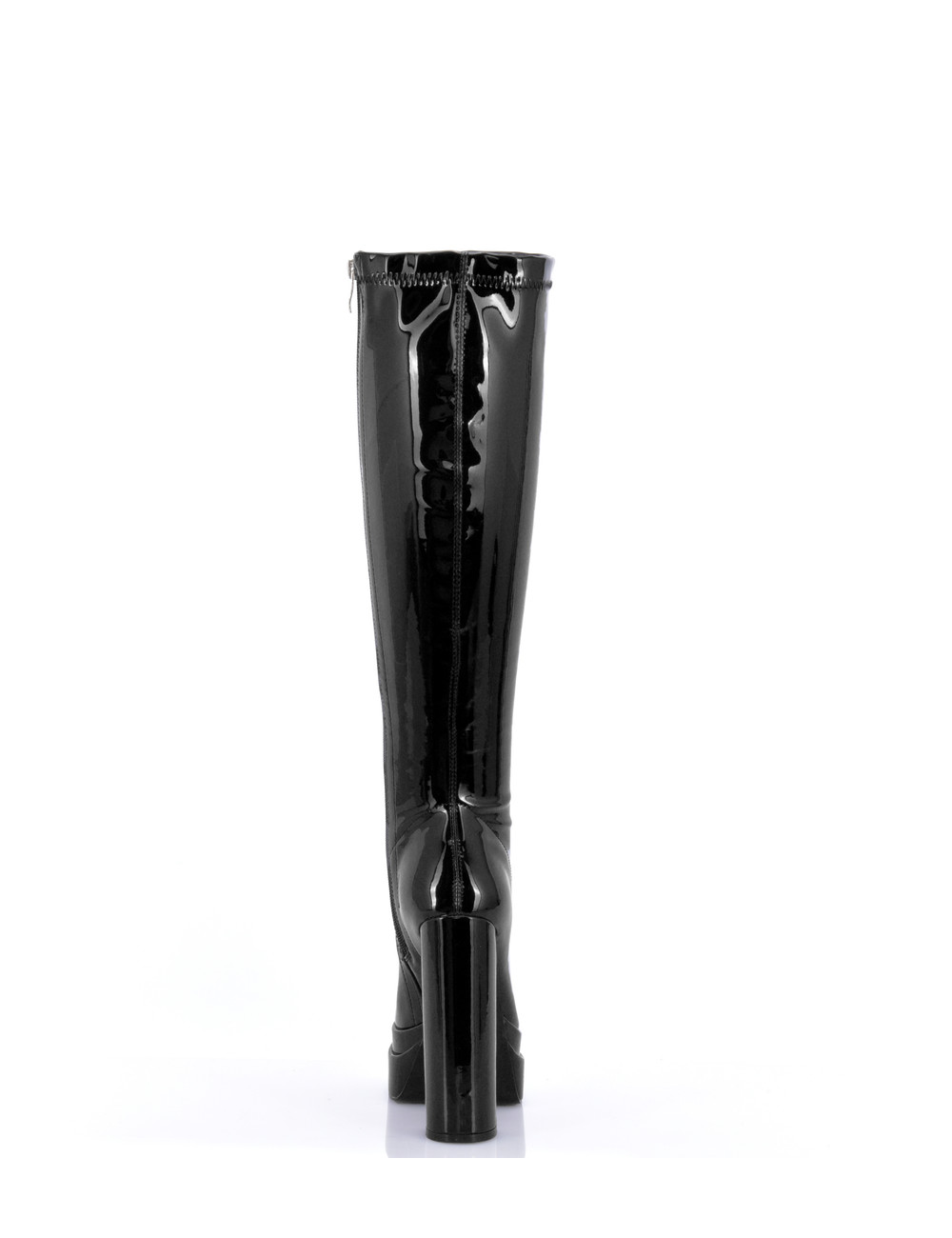 Stephane Vegan Caruso platform knee boots - black shiny