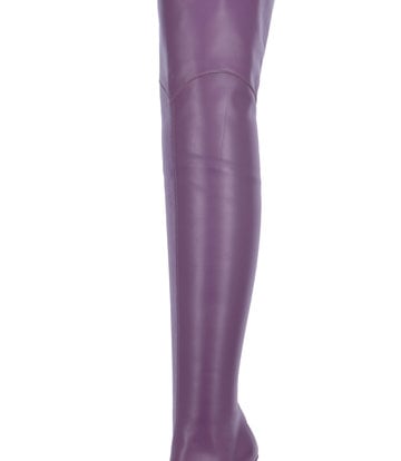 High Italian THIGH boots VESPER with full back zipper in genuine leath ...