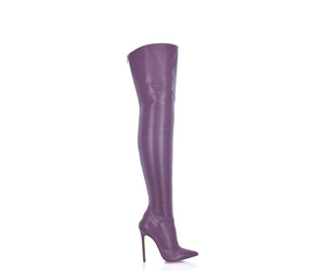 High Italian THIGH boots VESPER with full back zipper in genuine leath ...