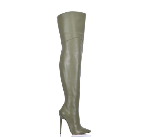 Sanctum Shoes VESPER OBERSCHENKELSTIEFEL GRUN NAPPA