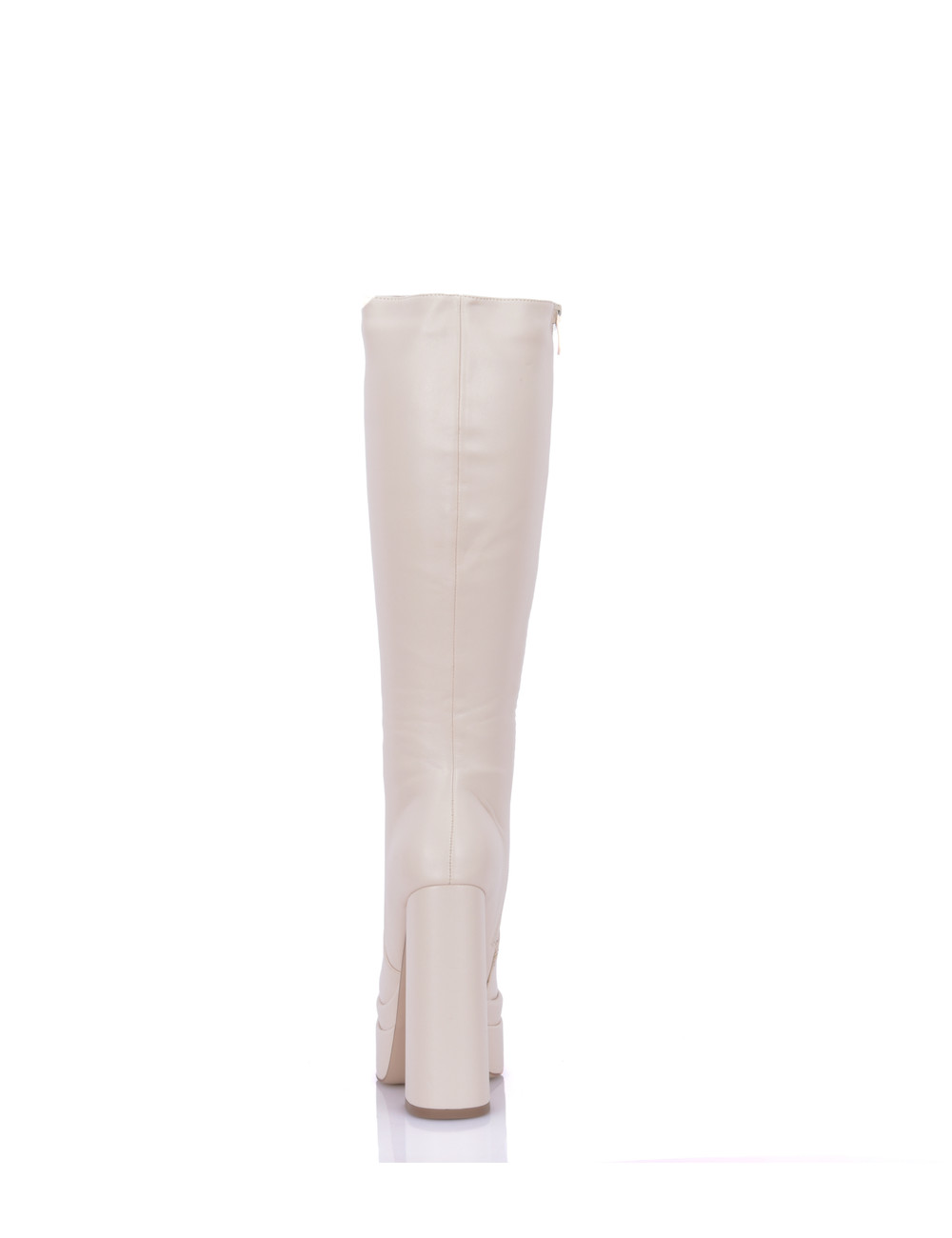 Stephan Vegan Severine platform chunky knee boots beige