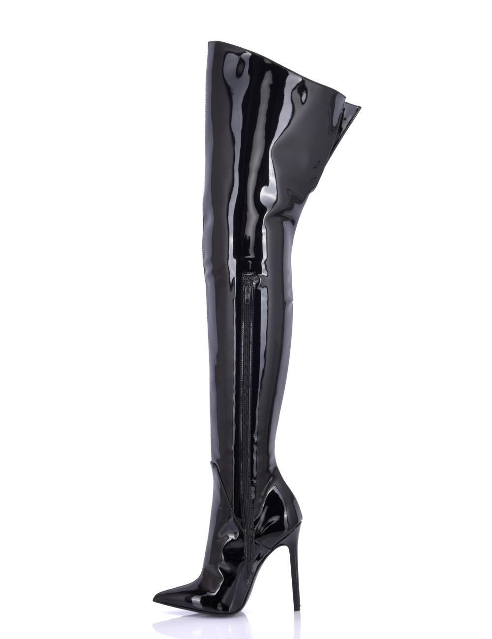 Sanctum Vegan  High thigh boots GIGI with stiletto heel in Italian VEGAN shiny leather