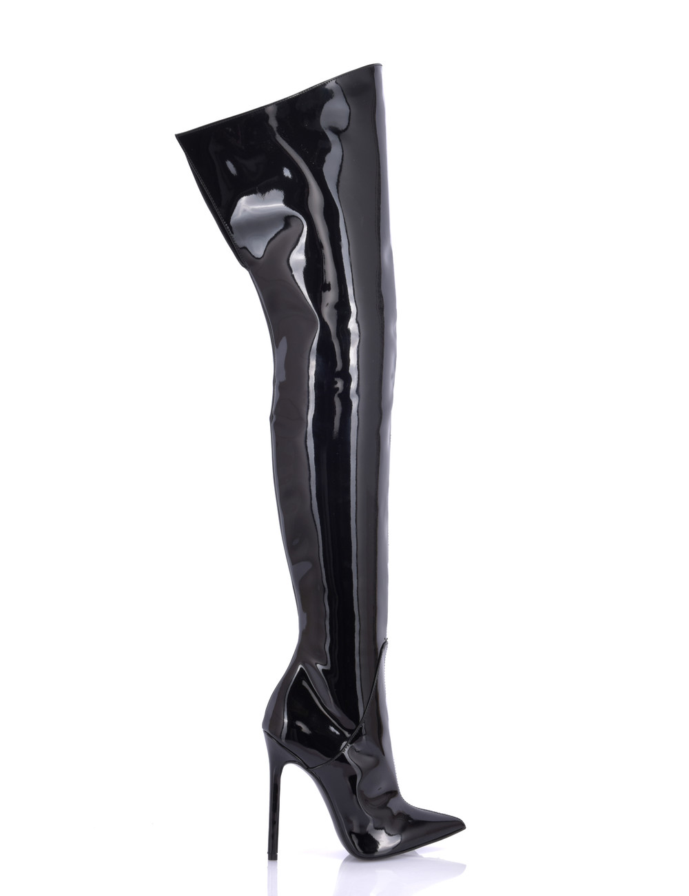 Sanctum Synthetic Leather Thigh High boots GIGI with stiletto heels in Italian Shiny Leather