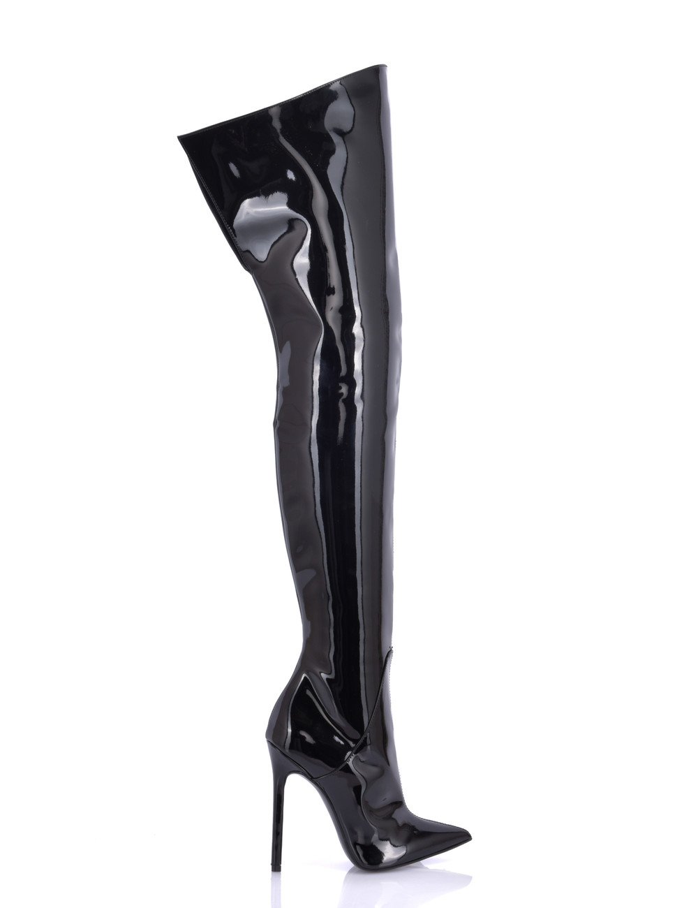 Sanctum Vegan  High thigh boots GIGI with stiletto heel in Italian VEGAN shiny leather