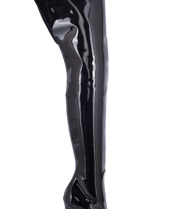 Sanctum Synthetic Leather GIGI Oberschenkelhohe Stiefel mit Stilettoabsatz aus italienischem Glanzleder