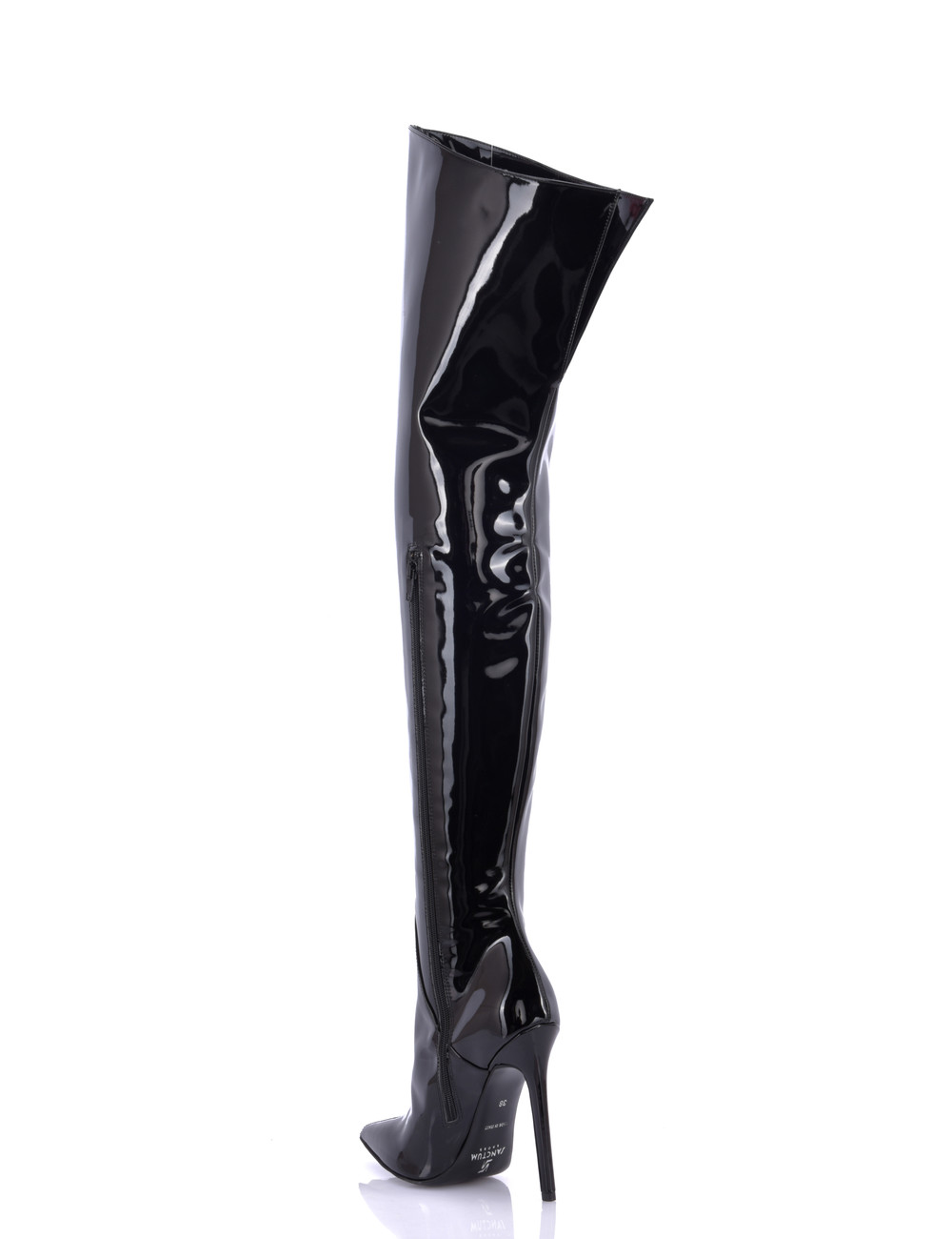 Sanctum Vegan  High thigh boots GIGI with stiletto heel in Italian VEGAN shiny leather