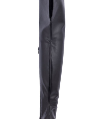Crotch high boots with 12cm heels in Italian VEGAN leather - Shoebidoo ...