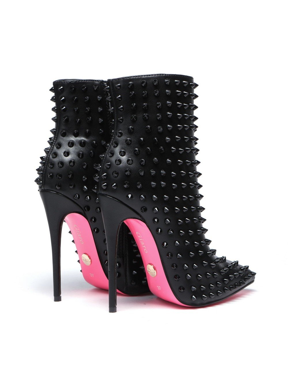 Giaro TYCLONE black ankle boots with silver studs