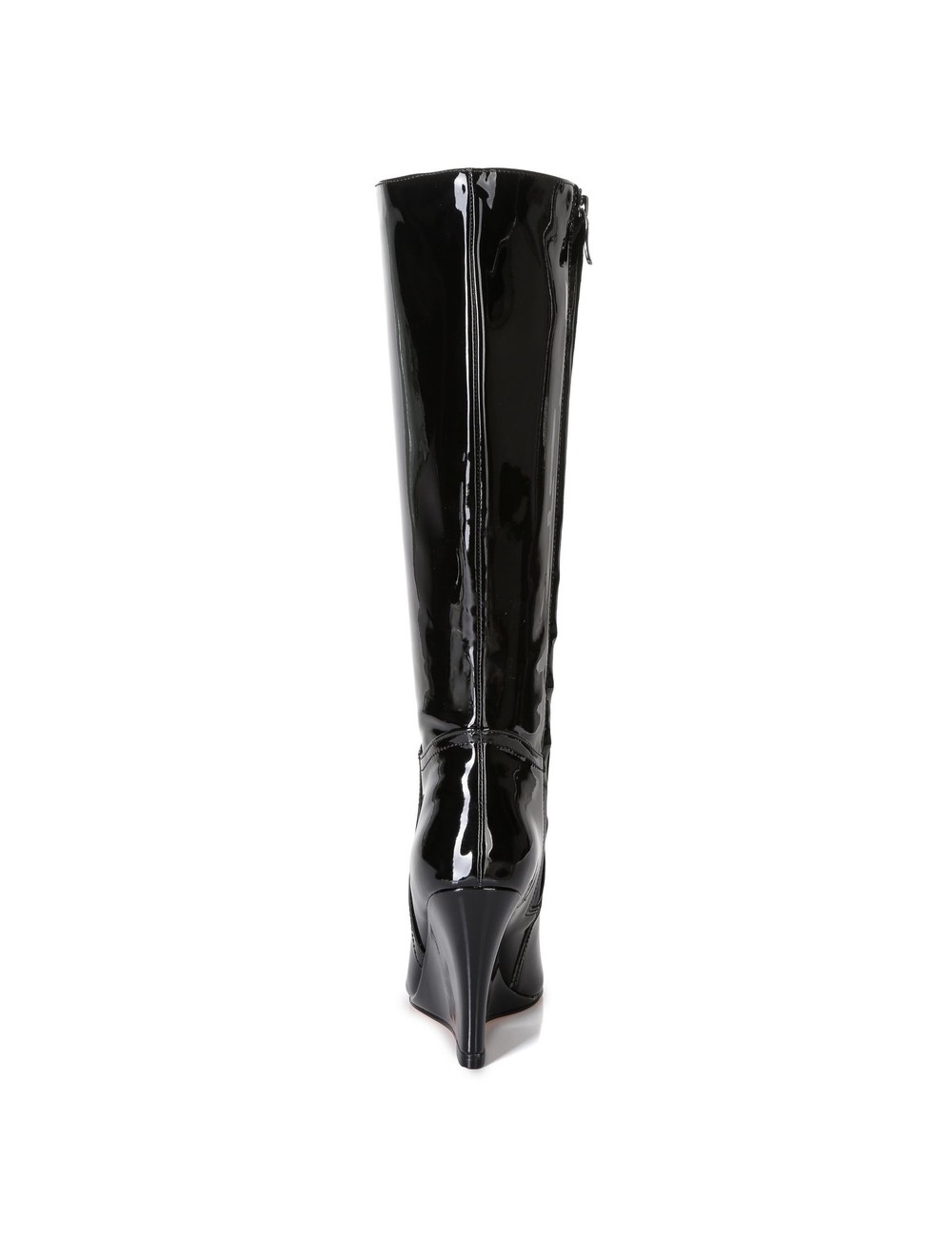 Giaro Wedge heel knee boots ELLA in black shiny with 10cm heels ...