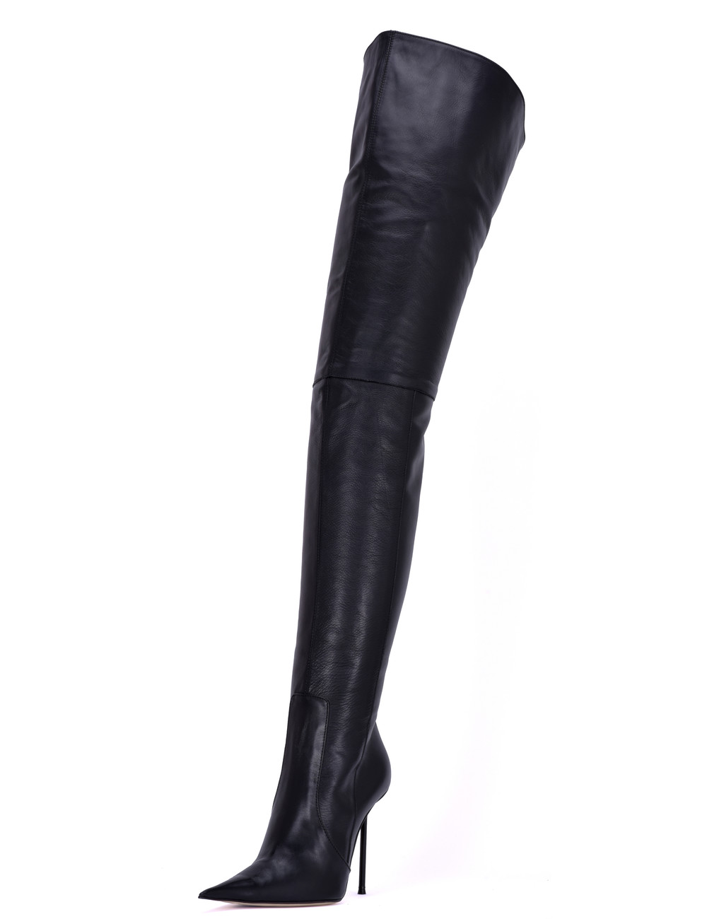 Sanctum Shoes Sanctum MAYDAY - EXTREME POINTY THIGH BOOTS BLACK NAPPA