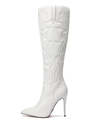 Giaro Giaro Eldora cowboy knee boots in white matte