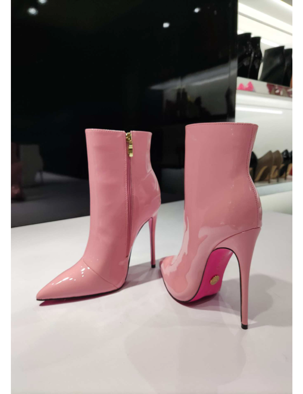 Giaro TALIA PINK SHINY ANKLE BOOTS - Shoebidoo Shoes | Giaro high heels