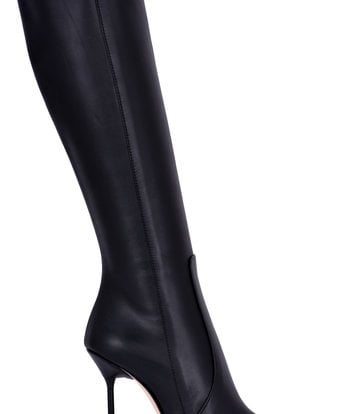 Sanctum Shoes ELEKTRA EXTREME PUNTIGE KNIELAARS ZWART NAPPA
