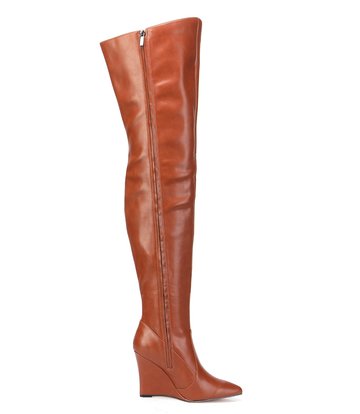 Giaro Giaro thigh boots with wedge heel EVERSON in brown matte