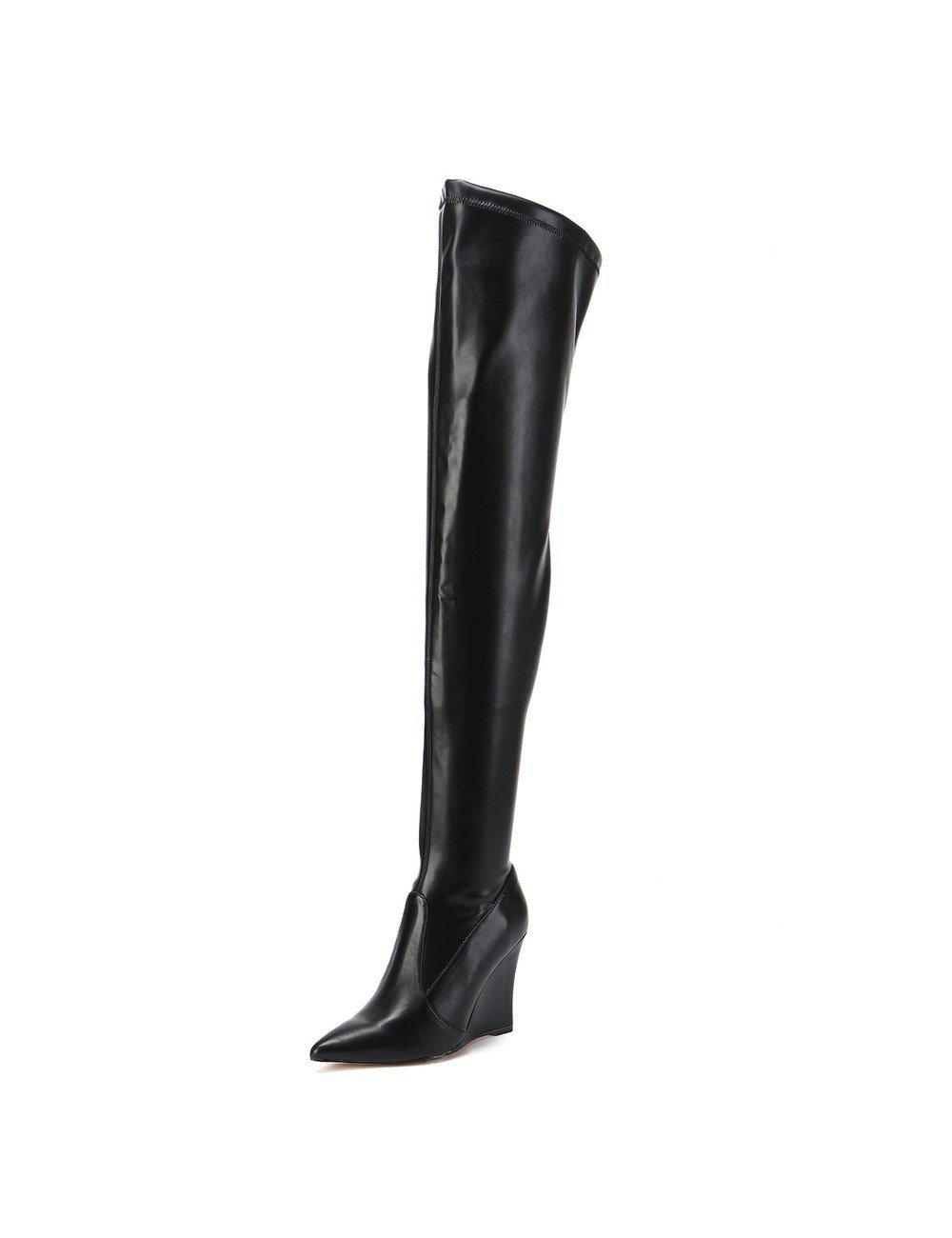 Giaro thigh boots with wedge heel EVERSON in black matte - Shoebidoo ...