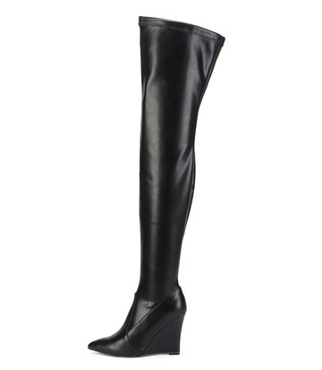 Giaro Giaro thigh boots with wedge heel EVERSON in black matte