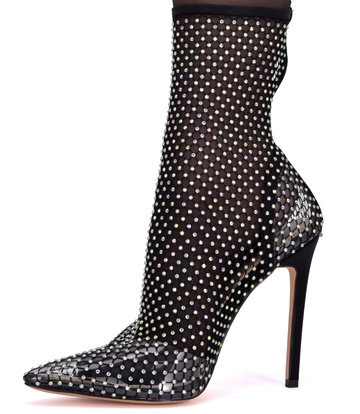 Stephan Vegan STEPHAN JINX GLITZER STIEFELETTEN TRANSPARANT