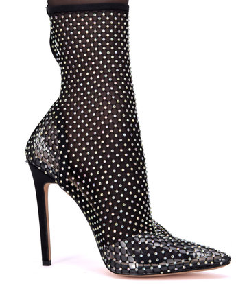 Stephan Vegan STEPHAN JINX GLITZER STIEFELETTEN TRANSPARANT