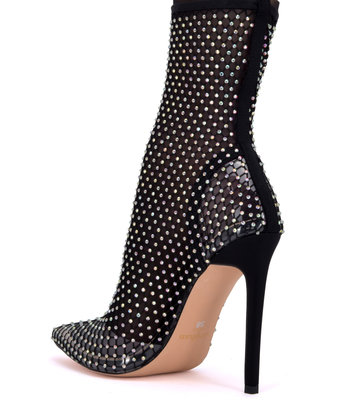 Stephan Vegan STEPHAN JINX GLITZER STIEFELETTEN TRANSPARANT