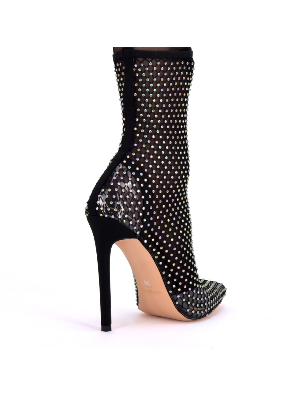 Stephane Vegan JINX glitter ankle boots transparent